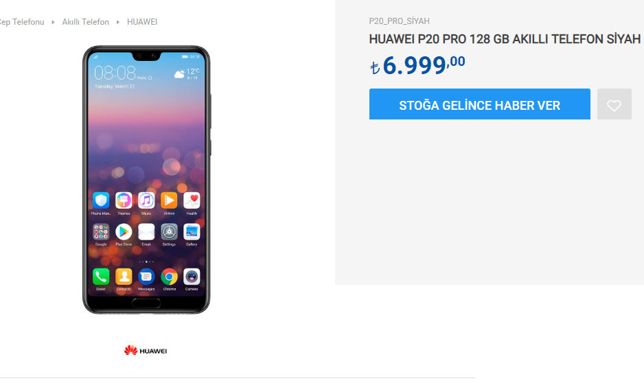 Huawei P20 Pro Fiyatı Çok Yükseldi!